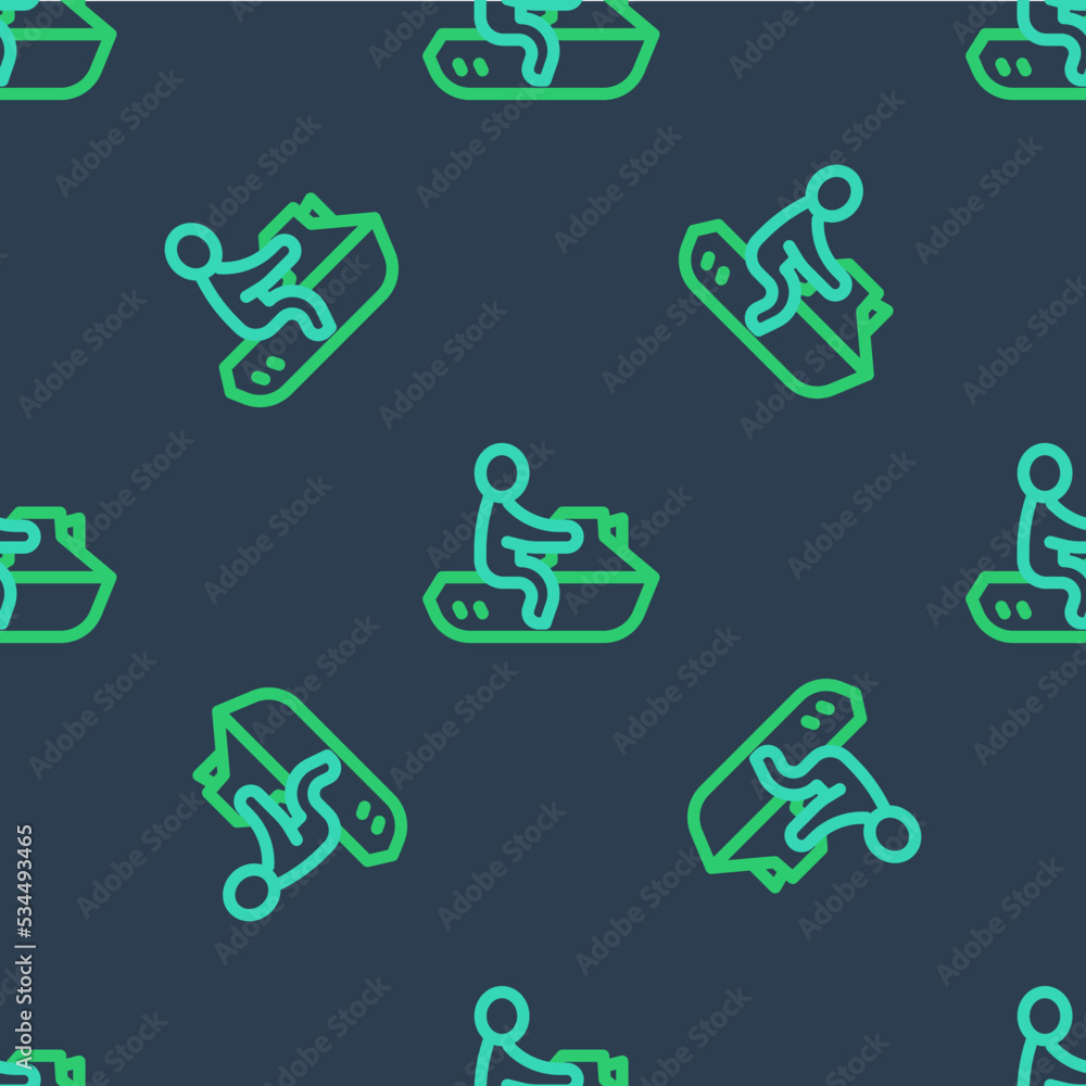Line Jet ski icon isolated seamless pattern on blue background. Water scooter. Extreme sport. Vector Line Jet ski icon isolated seamless pattern on blue background. Water scooter. Extreme sport. Vector