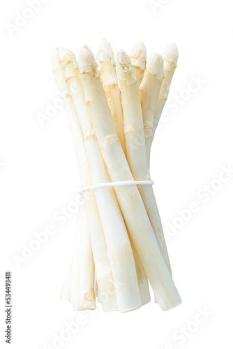 Obraz na płótnie Fresh ripe white asparagus in bunch isolated on a white background