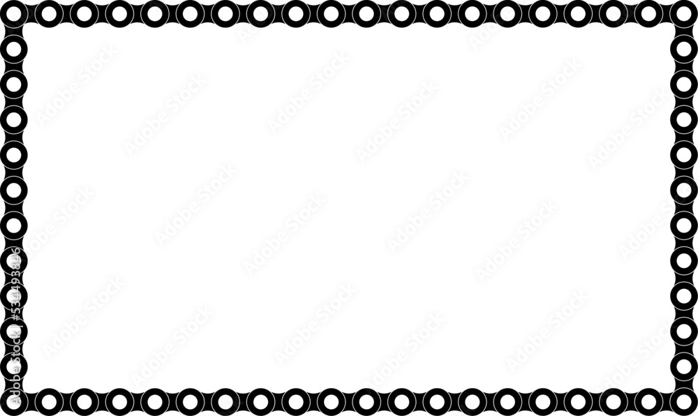 rectangle bicycle chain frame with copy space
