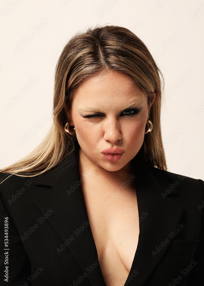 Vertical close-up of attractive young woman with beauty make-up. Healthy skin. Vertical close-up of attractive young woman with beauty make-up. Healthy skin.