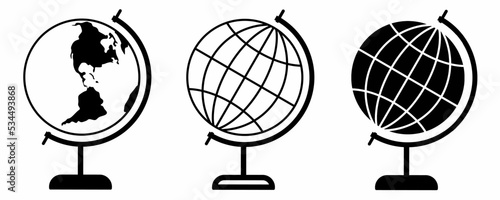 earth globe icon set isolated on white background