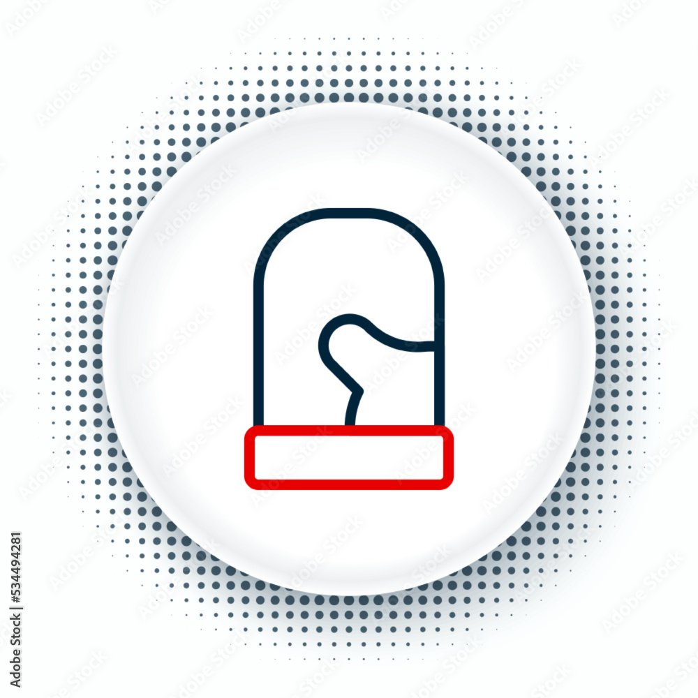 Line Pair of knitted christmas mittens icon isolated on white background. Mitten icon. Merry Christmas and Happy New Year. Colorful outline concept. Vector Line Pair of knitted christmas mittens icon isolated on white background. Mitten icon. Merry Christmas and Happy New Year. Colorful outline concept. Vector
