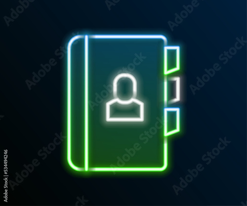 Glowing neon line Resume icon isolated on black background. CV application. Searching professional staff. Analyzing personnel resume. Colorful outline concept. Vector