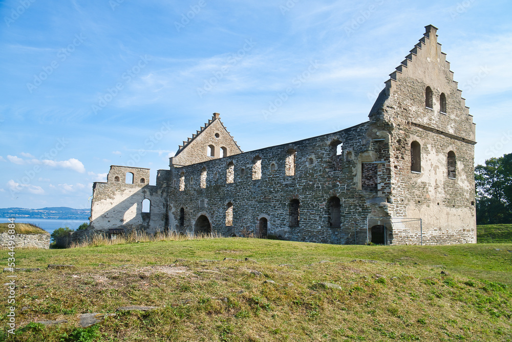 Visingsborg Castle in Sweden on the island of Visingsö in Lake Vätterm. Ruin