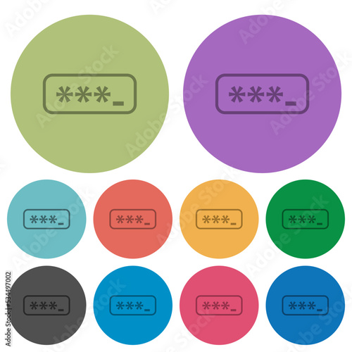 PIN code outline color darker flat icons