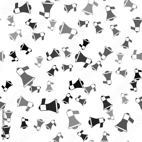 Black Megaphone icon isolated seamless pattern on white background. Speaker sign. Vector
