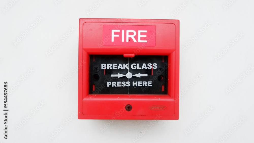 red fire alarm, as a disaster warning tool