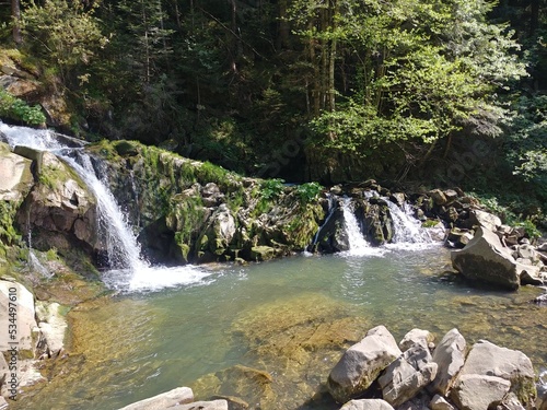 waterfall in the mountains. Kamyanka. Carpathians. Ukraine