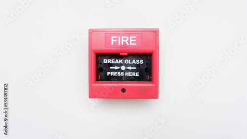 Bilde på lerret red fire alarm, as a disaster warning tool
