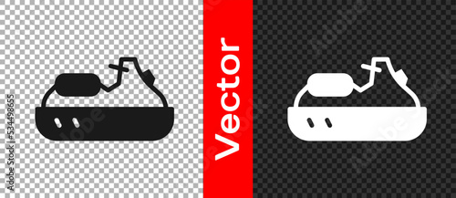 Black Jet ski icon isolated on transparent background. Water scooter. Extreme sport. Vector