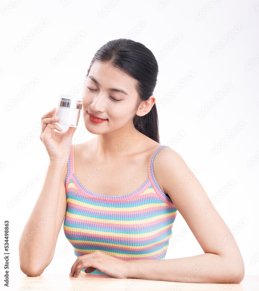 Beautiful women with a white background Beautiful women with a white background