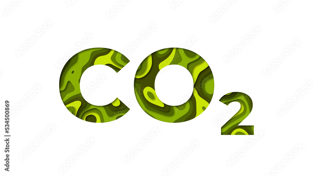 CO2 paper cutout isolated on white foreground. CO2 paper cutout isolated on white foreground.