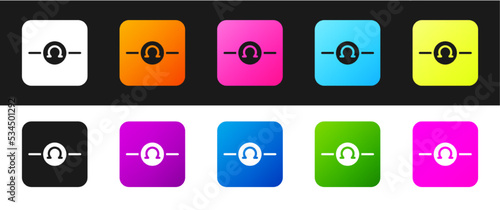 Set Ohmmeter icon isolated on black and white background. Vector