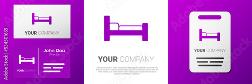 Logotype Bed icon isolated on white background. Logo design template element. Vector