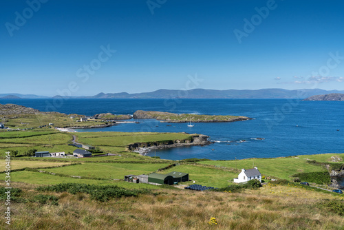 view of the Iveragh Peninsula and Kells Bay in County Kerry photo