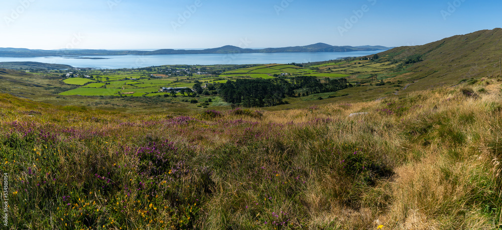 Fototapeta premium view of Bantry Bay and the village of Kilcrohane in western County Cork