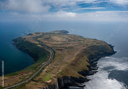 aerial view of the Old Head of Kinsale in County Cork of western Ireland