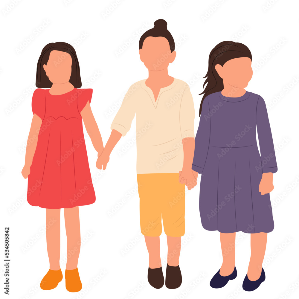 children on white background, isolated vector children on white background, isolated vector