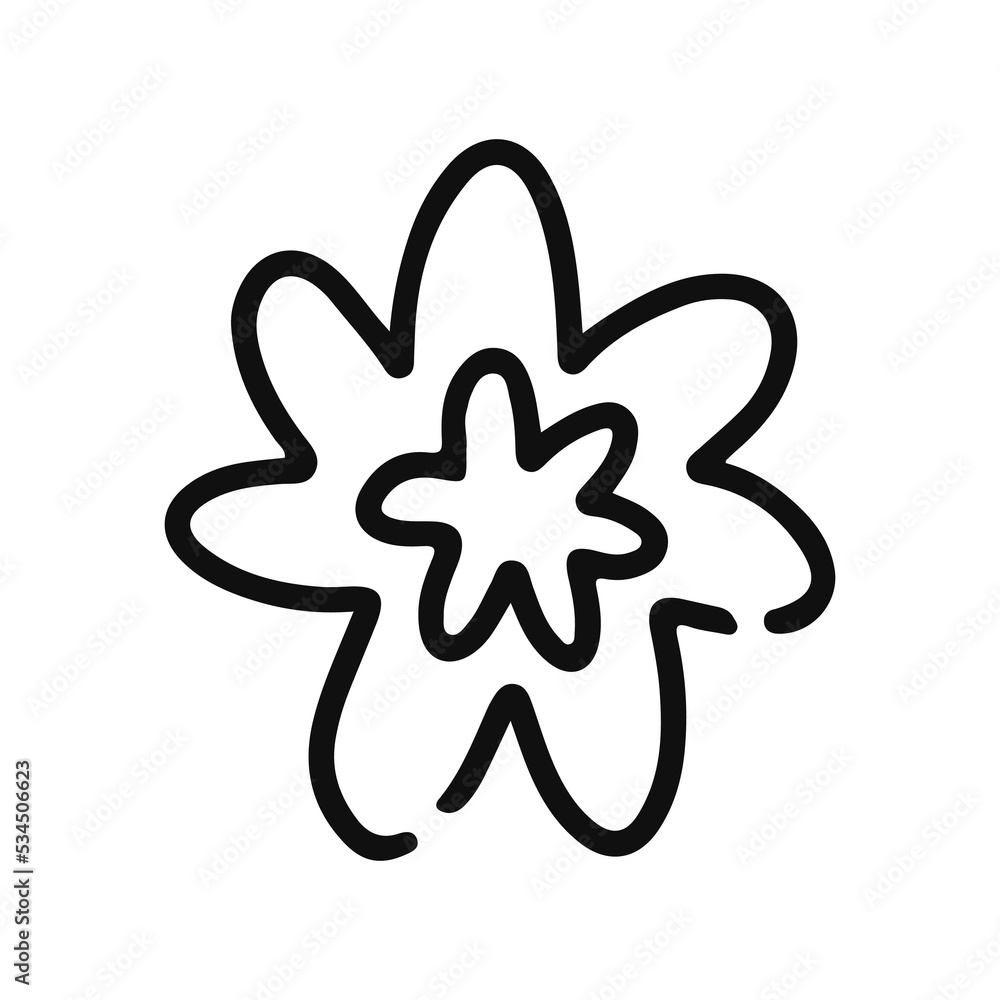 Black and white linear abstract flower. Vector Black and white linear abstract flower. Vector