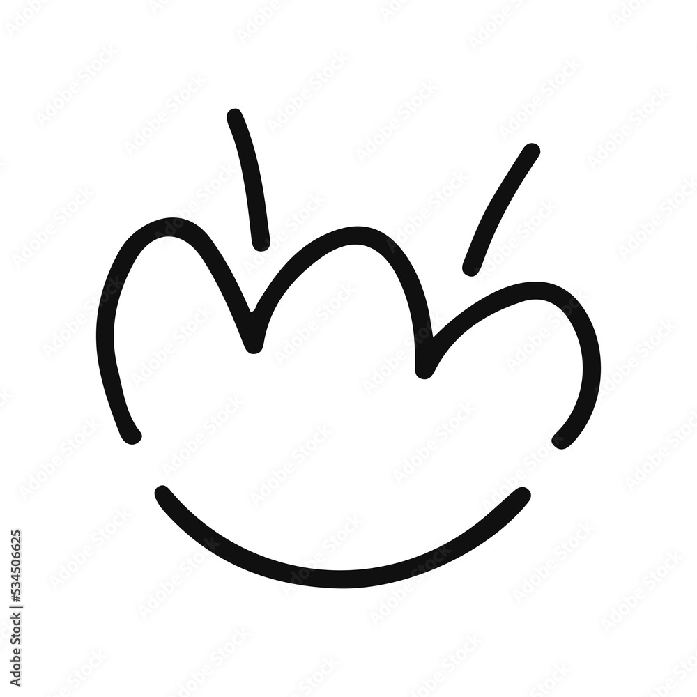 Obraz premium Black and white linear flower. Vector