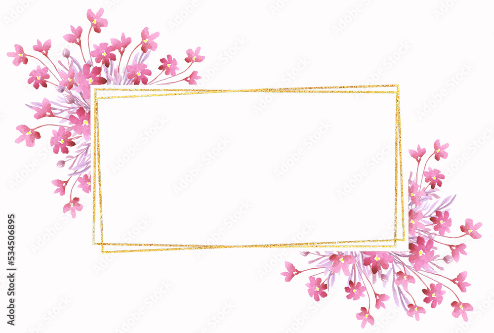 Pink flower frame