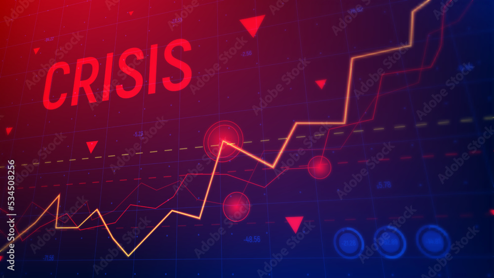 Vetor de Concept of financial crisis. Vector illustration with 3d ...
