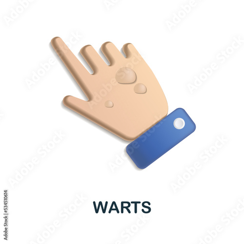 Warts icon. 3d illustration from deseases collection. Creative Warts 3d icon for web design, templates, infographics and more
