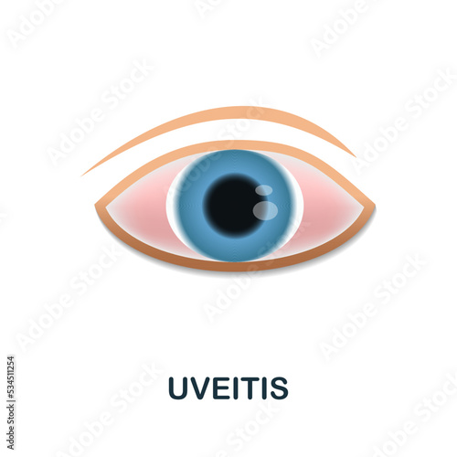 Uveitis icon. 3d illustration from deseases collection. Creative Uveitis 3d icon for web design, templates, infographics and more photo