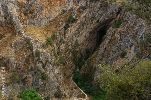 entrance to the cave of the hundidero in montejaque , malaga,spain photo