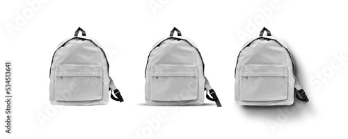School Backpack White Set