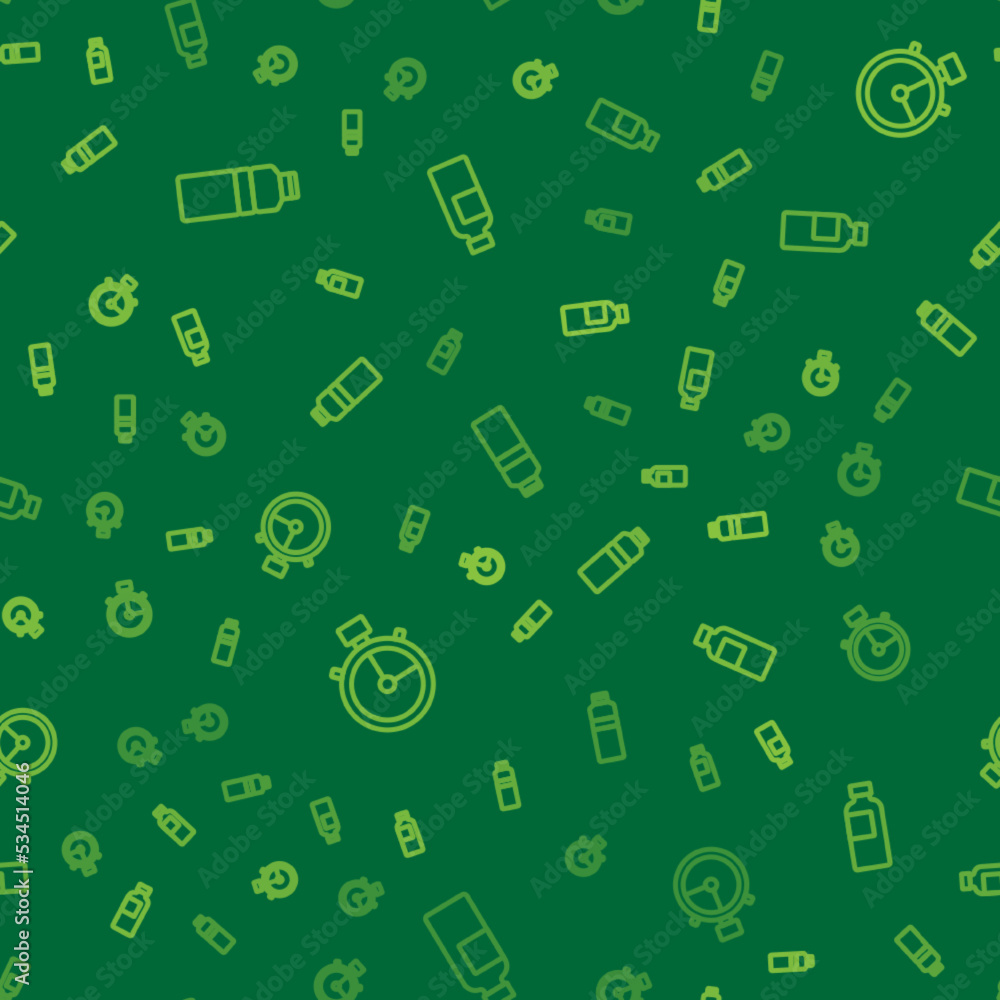 Set line Fitness shaker, Stopwatch and on seamless pattern. Vector Set line Fitness shaker, Stopwatch and on seamless pattern. Vector