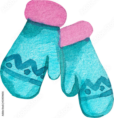 pair of blue gloves isolated