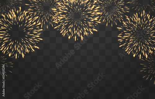Fotótapéta Festive fireworks with brightly shining sparks