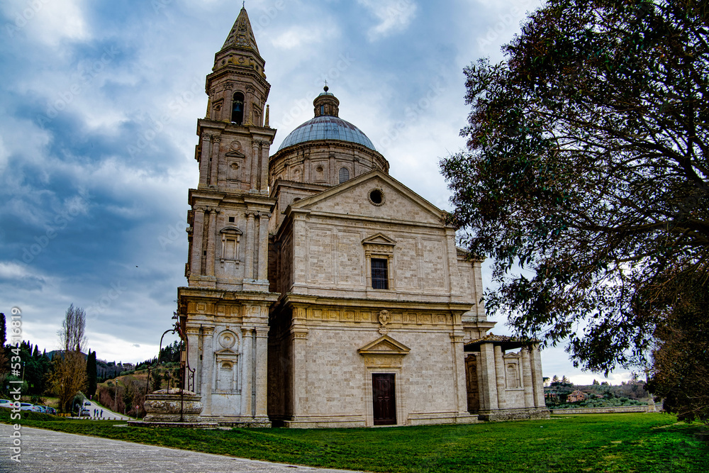 City Center and Church of San Quirico d'Orcia Siena Tuscany Italy