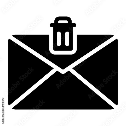 delete mail glyph icon