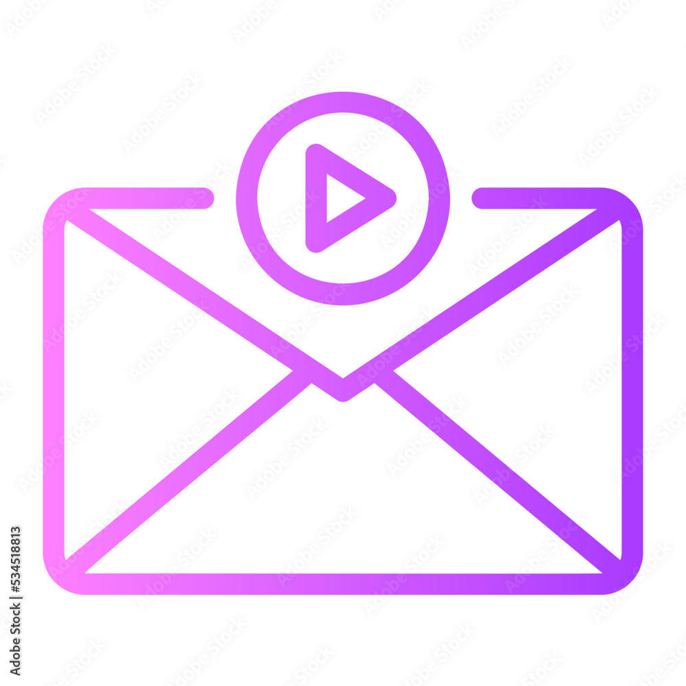 video mail gradient icon