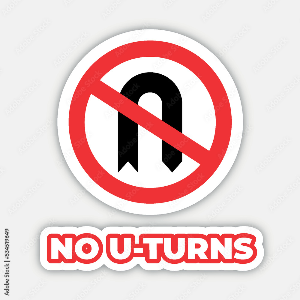 no u turnTraffic sign editable modern vector icon and text effect design no u turnTraffic sign editable modern vector icon and text effect design