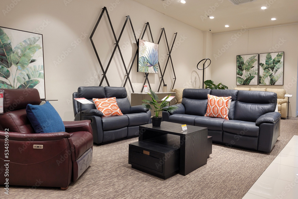 PENANG, MALAYSIA 29 SEP 2022 Interior view furniture department in