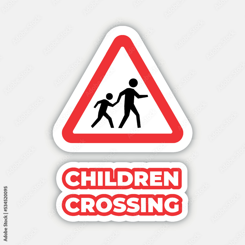 children crossing raffic sign editable modern vector icon and text effect design children crossing raffic sign editable modern vector icon and text effect design