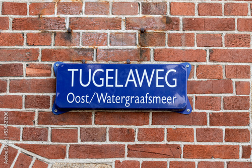 Street Sign Tugelaweg At Amsterdam The Netherlands 8-9-2022 photo