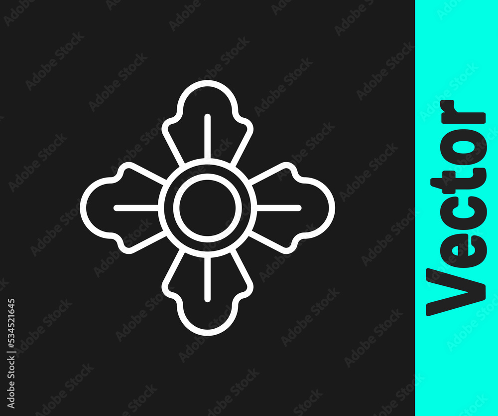 White line Firefighter icon isolated on black background. Vector White line Firefighter icon isolated on black background. Vector