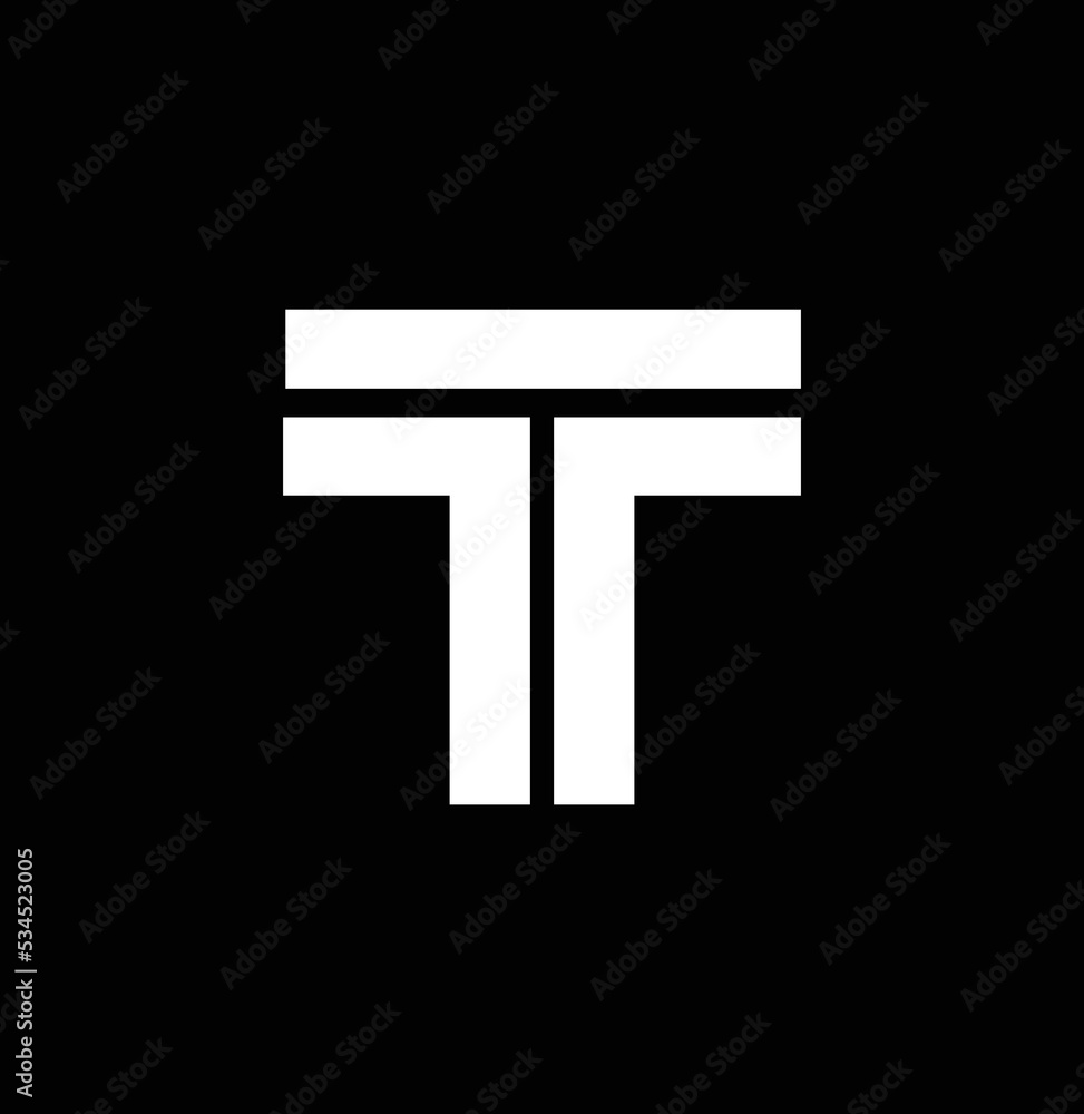 Creative Letter T icon logo design, Alphabet letter TT logo design with black background