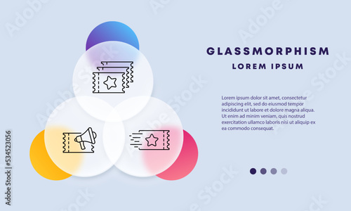 VIP ticket set icon. VIP person, all inclusive, important person, hotel, loudspeaker, service, speaker, qr code. Staff concept. Glassmorphism style. Vector line icon for Business and Advertising