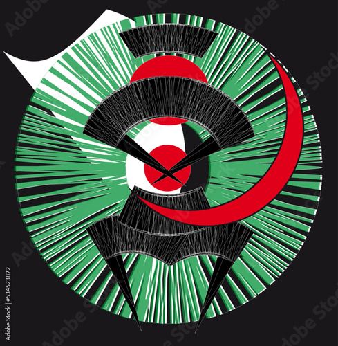 фотографія Samurai, abstract, cubism, minimalism. Vector Art