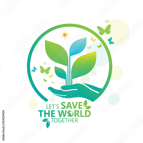 Ecology.Green cities help the world with eco-friendly concept ideas.vector illustration