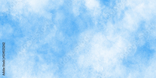 Winter seasonal cloudscape covered puffy and fresh blue sky background, Fluffy, puffy, fresh and shiny clouds on a windy sky, Panorama sky and cloud of winter morning for wallpaper and design.