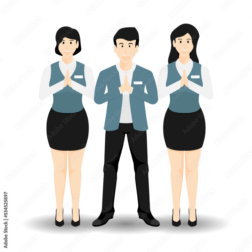 Cartoon people design, Receptionist in company uniform on isolated background, Vector illustration. Cartoon people design, Receptionist in company uniform on isolated background, Vector illustration.