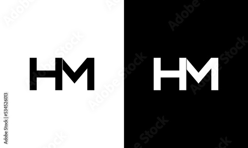 letter hm logo design