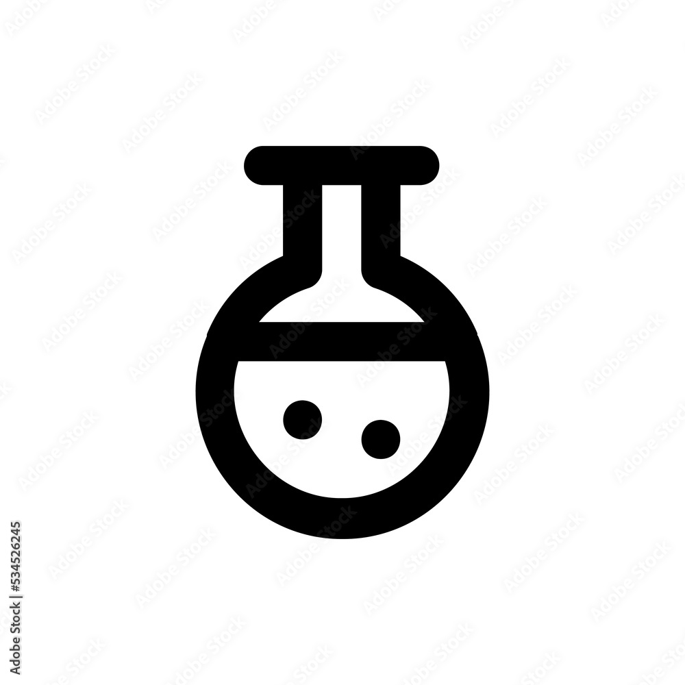 Chemical test tube. Glass tube. Flask vector icon Chemical test tube. Glass tube. Flask vector icon
