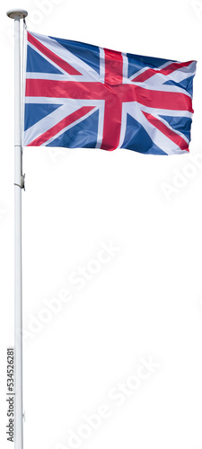 Un drapeau de l'Angleterre qui flotte en haut d'un mat